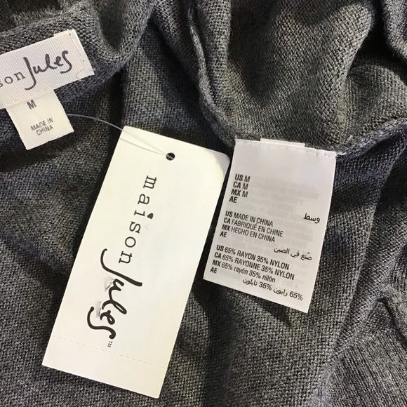 New Maison Jules Open Cardigan Sweater Basic Long - Picture 6 of 8